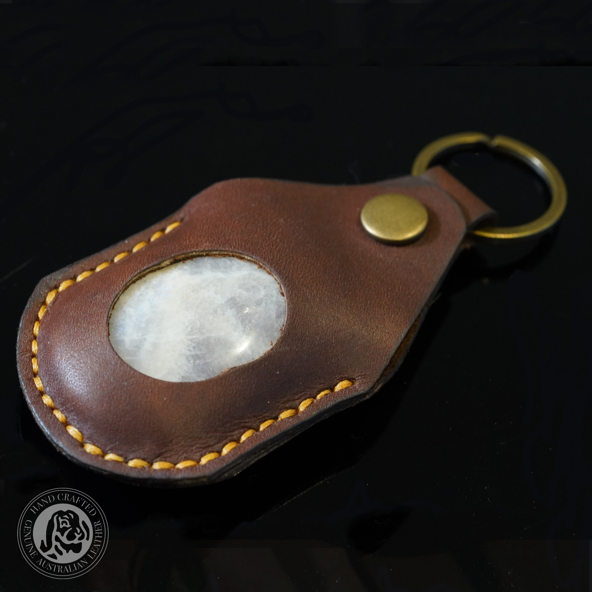 Leather Crystal Worry Stone Pouch